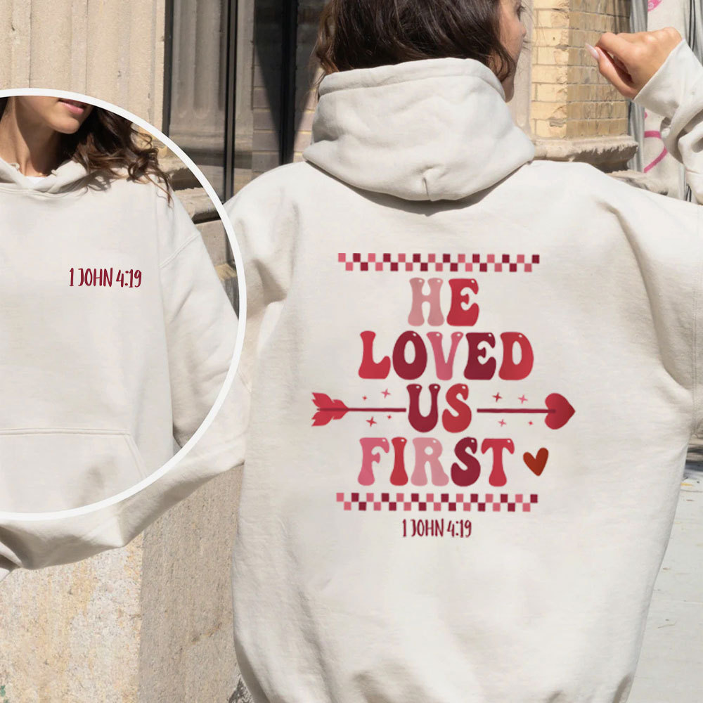 He Loves Us First Christian Fleece Hoodie Set