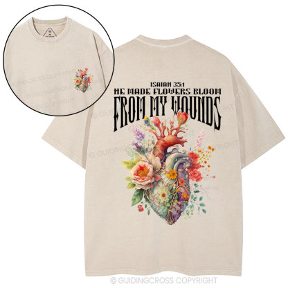 He Made Flowers Bloom Christian Washed T-Shirt