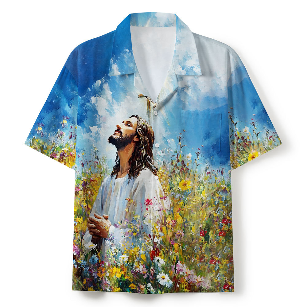 Frist Of All I'm God Pieces Christian Hawaiian Shirt Sale - GuidingCross