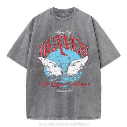 He Reigns Victorious Christian Washed T-Shirt