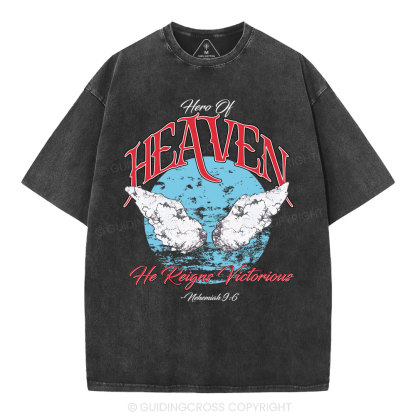 He Reigns Victorious Christian Washed T-Shirt