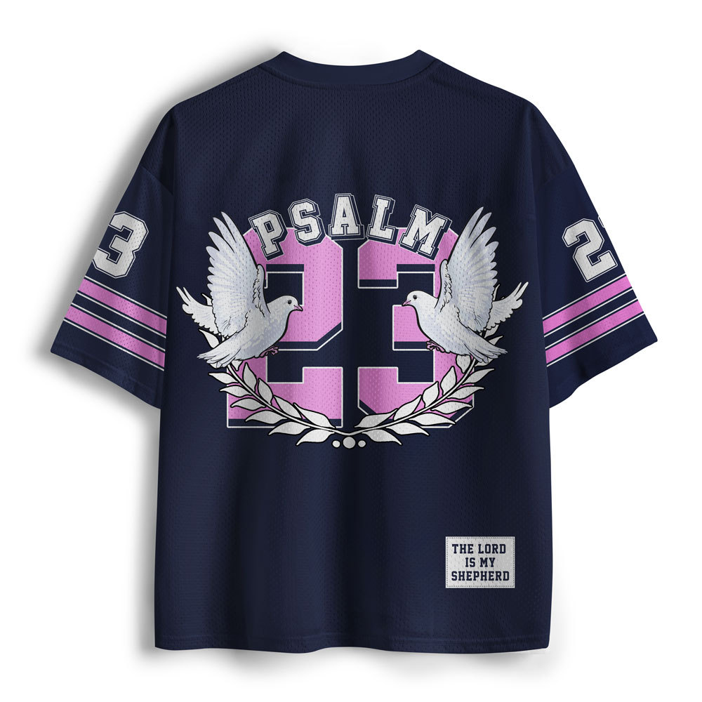 He Restore My Soul Christian Navy Mesh Jersey