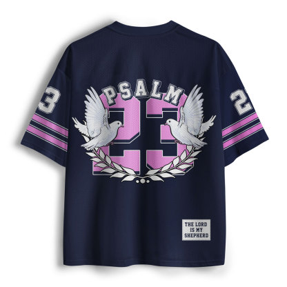 He Restore My Soul Christian Navy Mesh Jersey