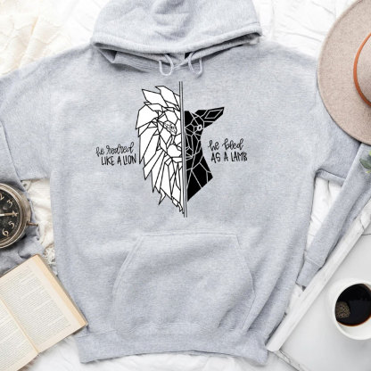 He Roared Like A Lion He Bled As A Lamb Christian Hoodie