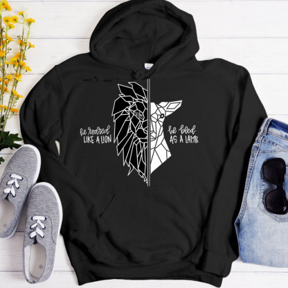 He Roared Like A Lion He Bled As A Lamb Christian Hoodie