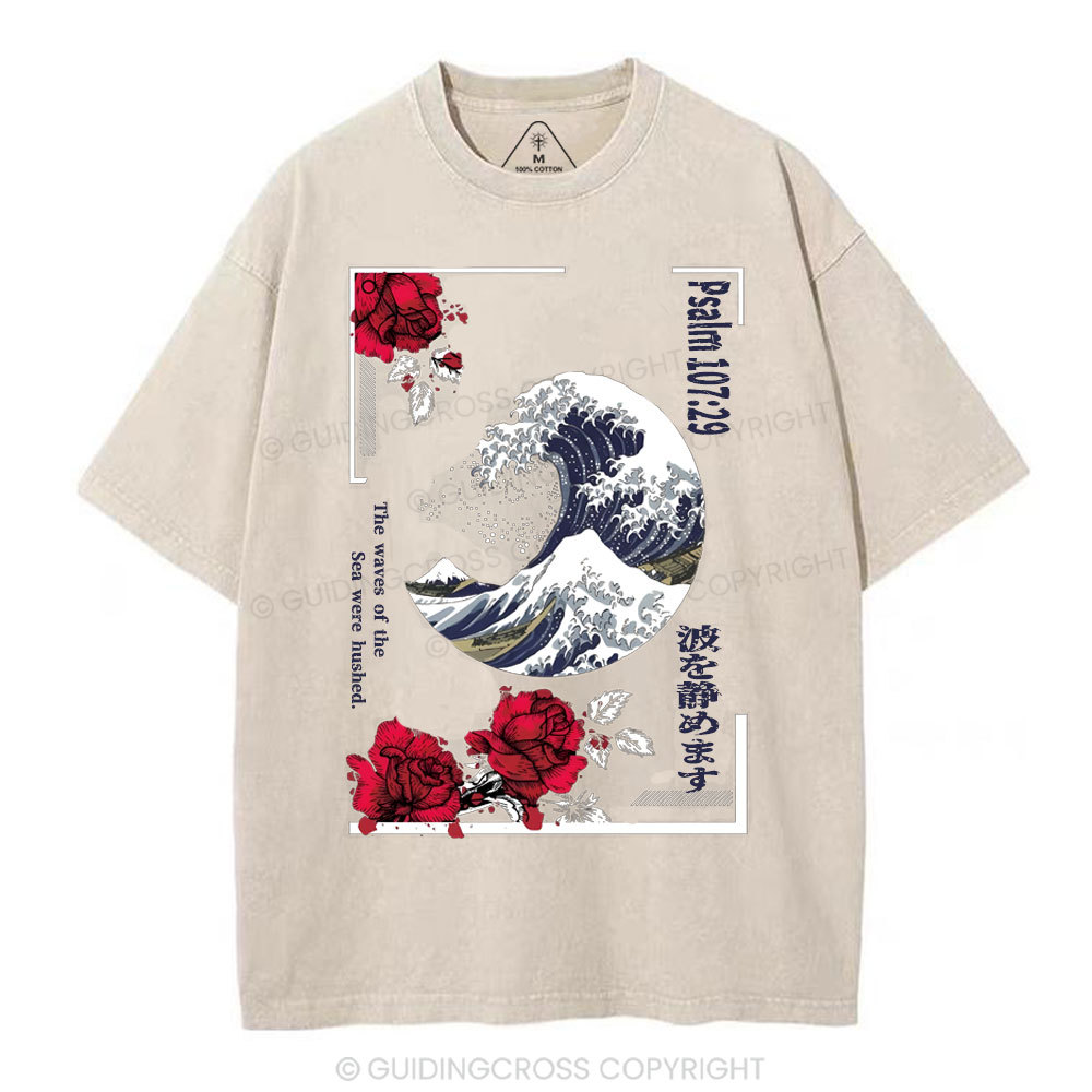 He Stilled The Storm Christian Washed T-Shirt