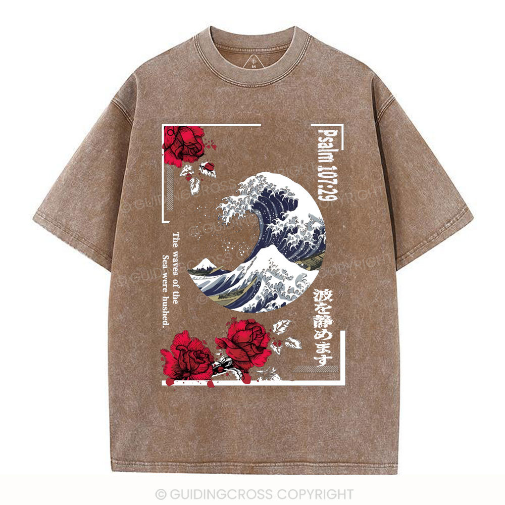 He Stilled The Storm Christian Washed T-Shirt