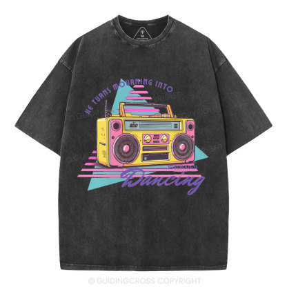 He Turns Mourning Into Dacing Christian Washed T-Shirt