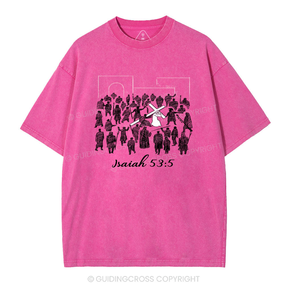He Was Crushed For Our Iniquities Christian Washed T-Shirt