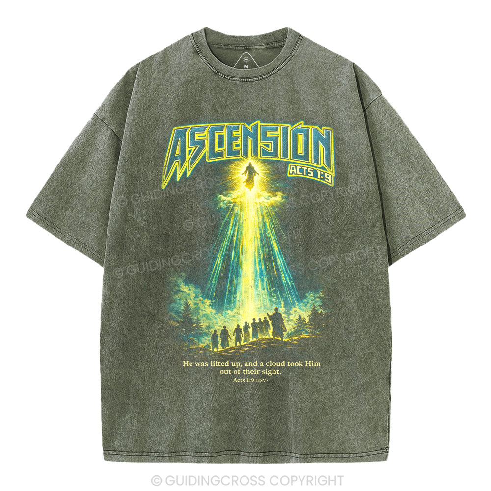 He Was Lifed Up Christian Washed T-Shirt