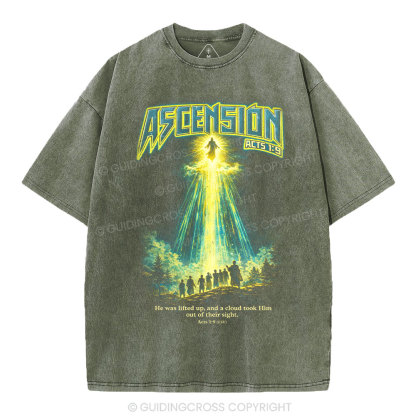 He Was Lifed Up Christian Washed T-Shirt