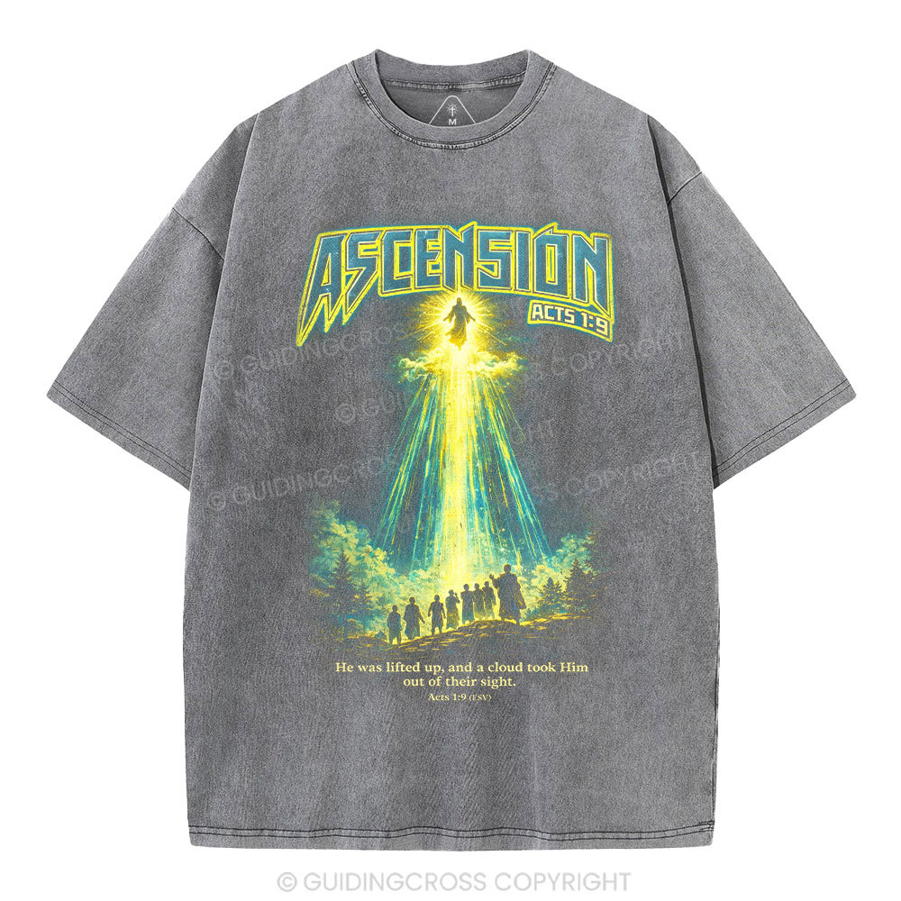 He Was Lifed Up Christian Washed T-Shirt