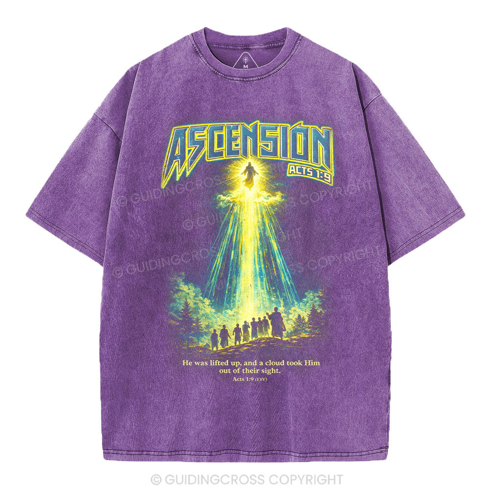 He Was Lifed Up Christian Washed T-Shirt