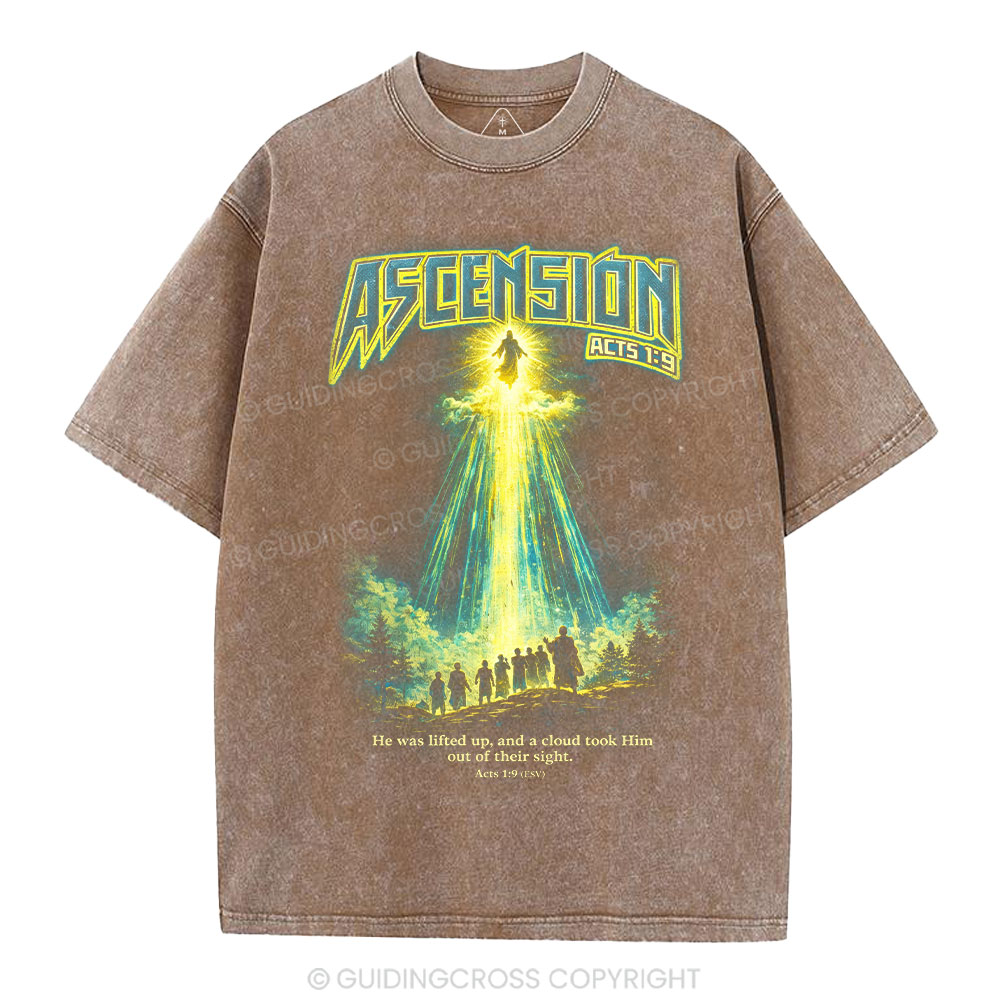 He Was Lifed Up Christian Washed T-Shirt