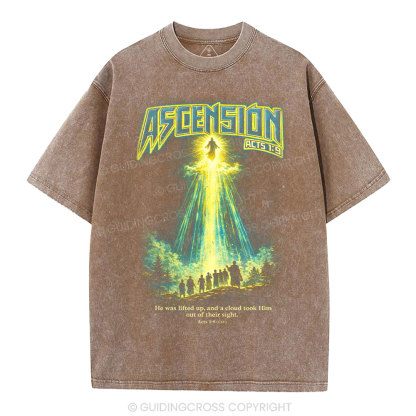 He Was Lifed Up Christian Washed T-Shirt