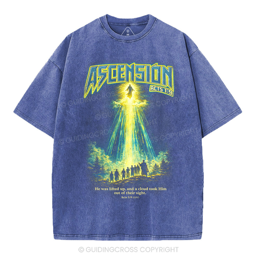 He Was Lifed Up Christian Washed T-Shirt