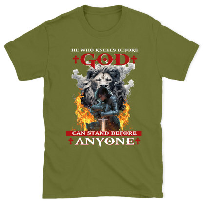 He Who Kneels Before God Christian T-Shirt