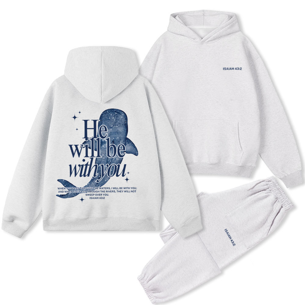 He Will Be With You Christian Premium Fleece Hoodie Set