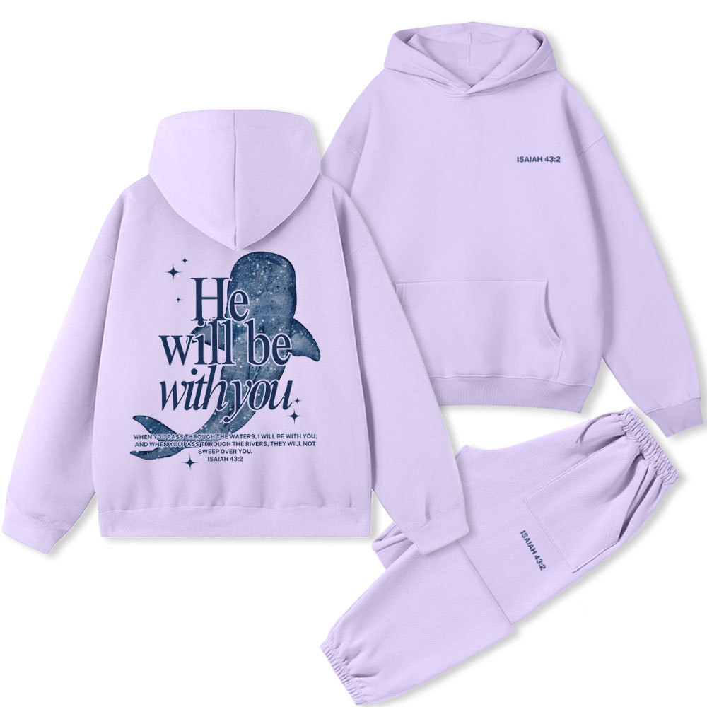 He Will Be With You Christian Premium Fleece Hoodie Set