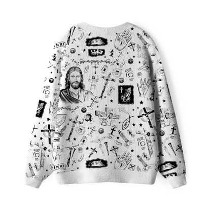 He died For Us Furry Christian Lightweight Cardigan
