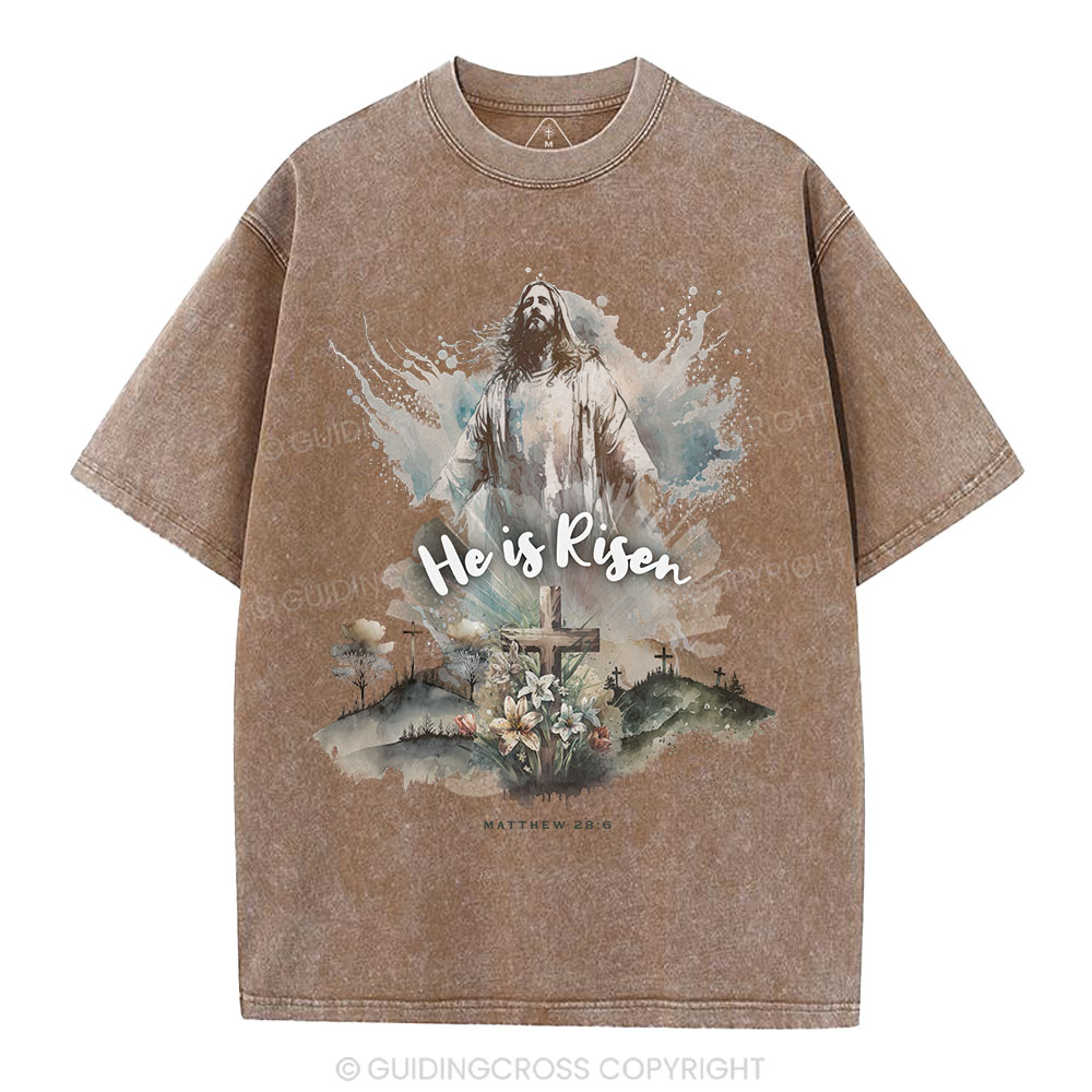 He is Risen Christian Washed T-Shirt