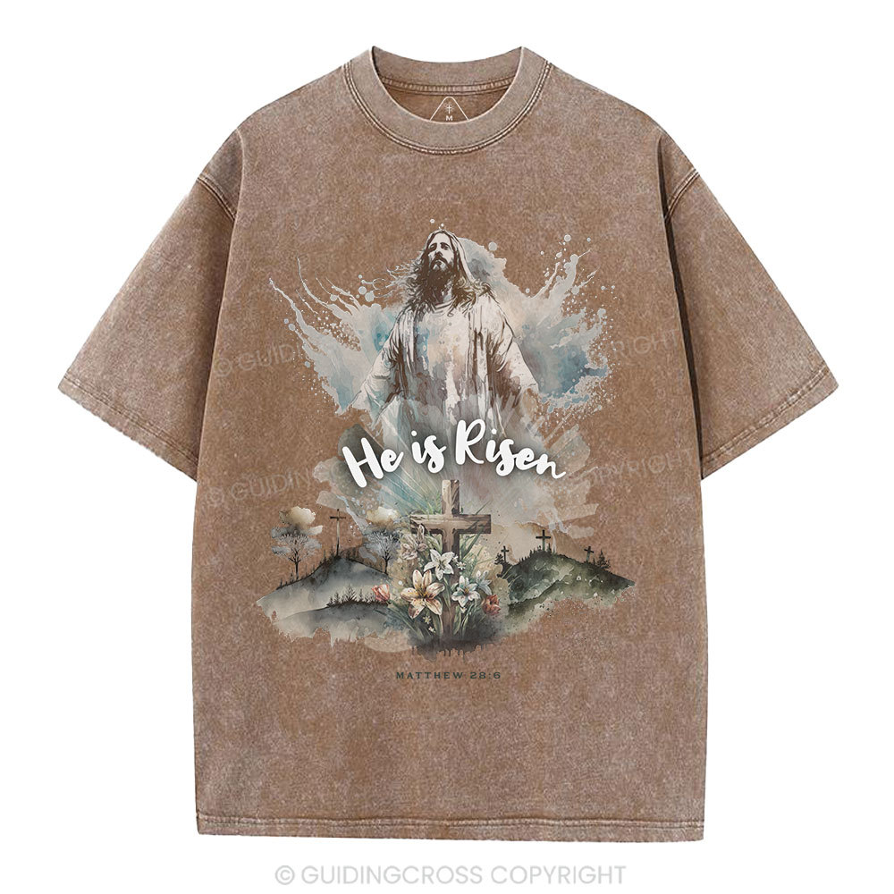 He is Risen Christian Washed T-Shirt