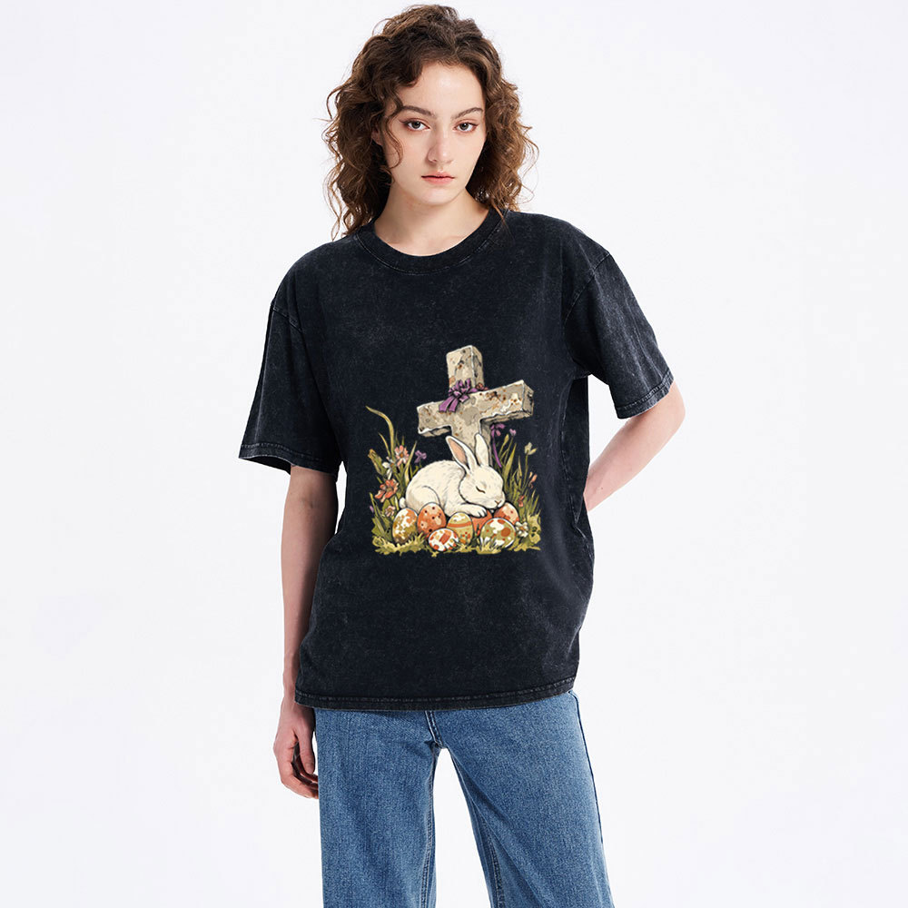 He is Risen Christian Washed T-Shirt