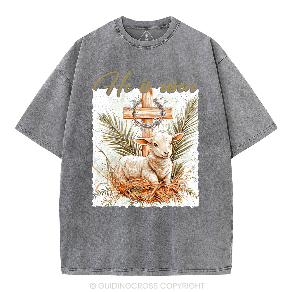 He is Risen Christian Washed T-Shirt