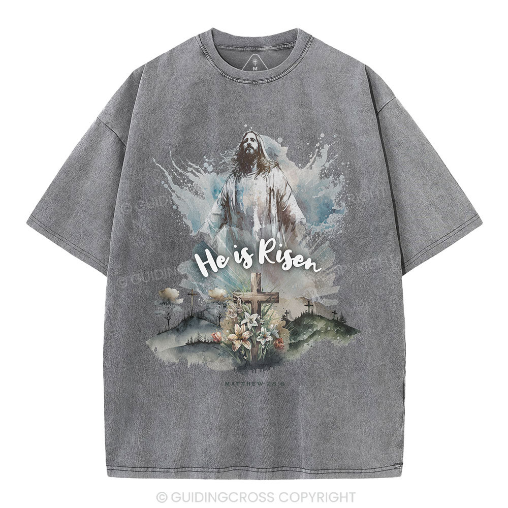 He is Risen Christian Washed T-Shirt