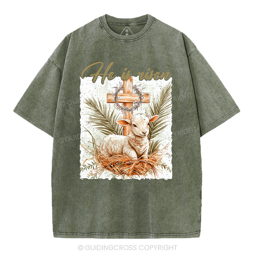He is Risen Christian Washed T-Shirt