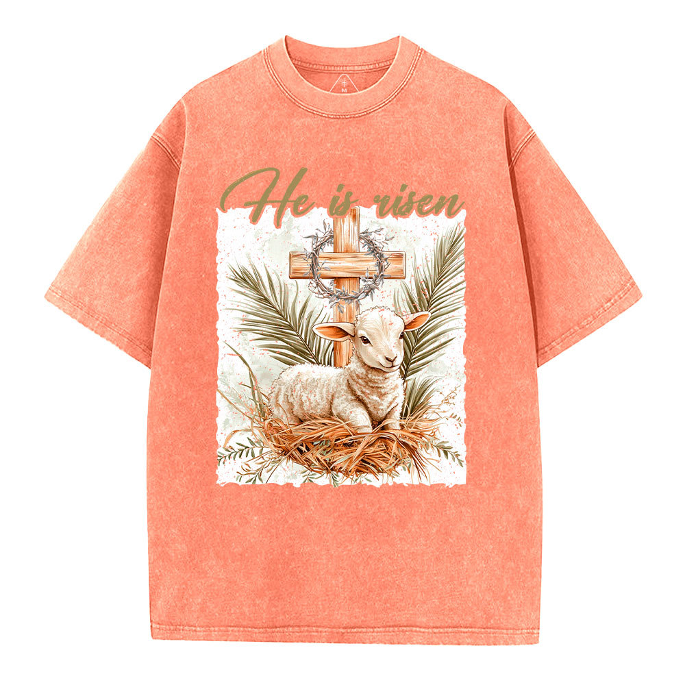 He is Risen Christian Washed T-Shirt