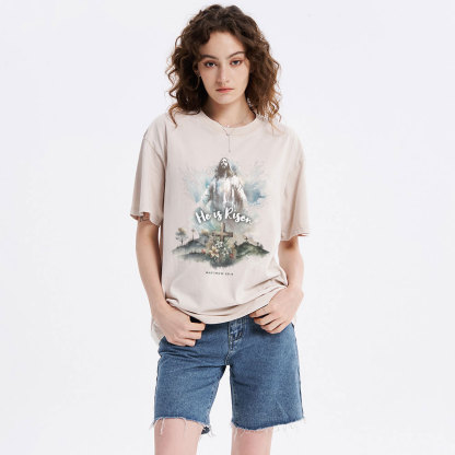 He is Risen Christian Washed T-Shirt