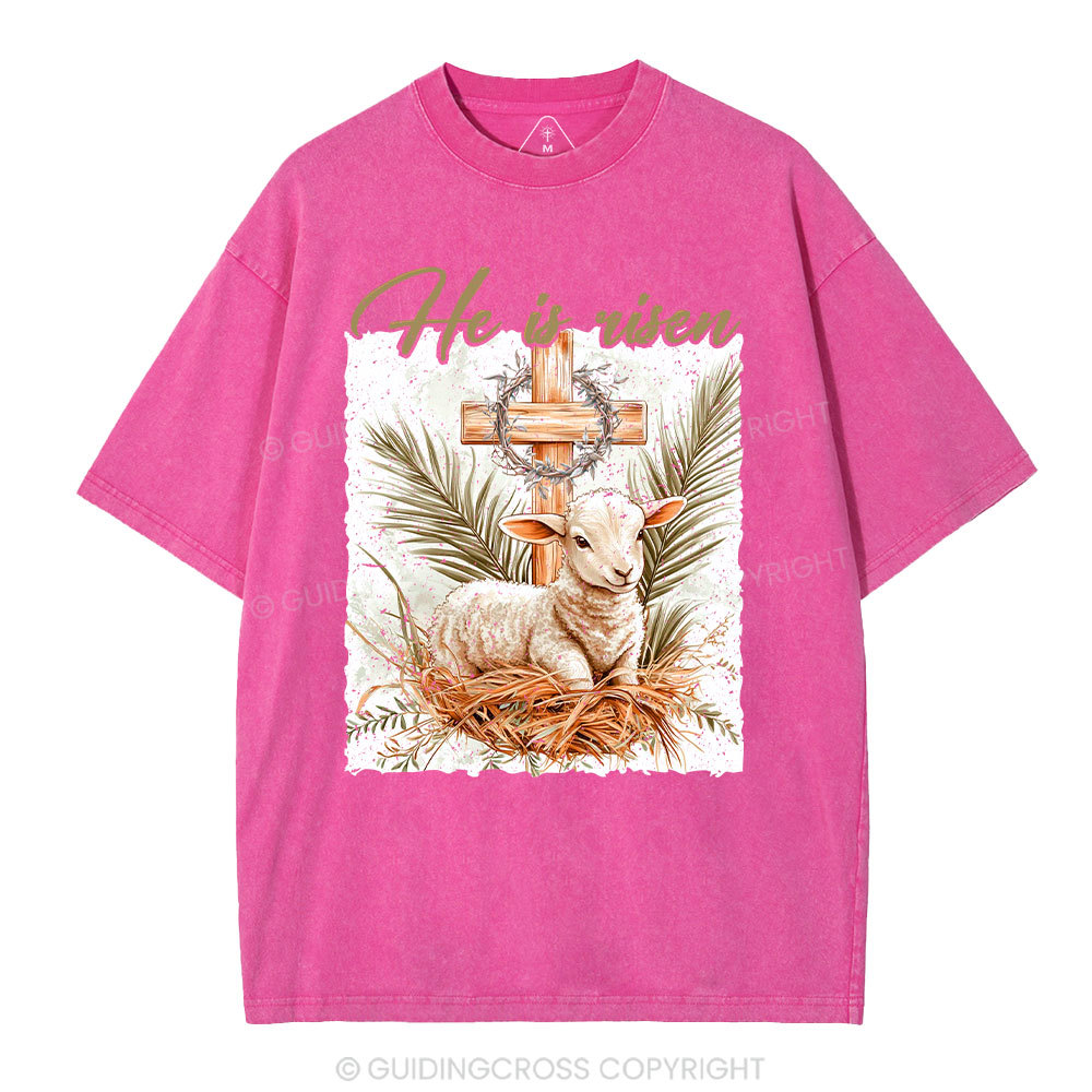 He is Risen Christian Washed T-Shirt