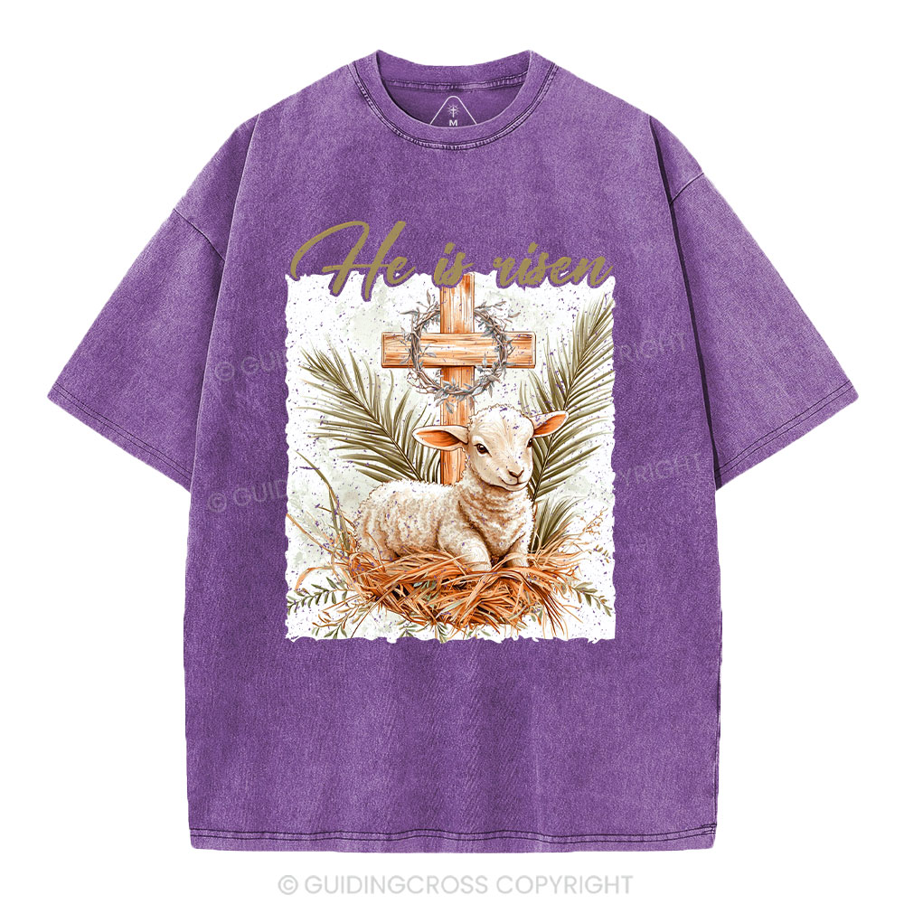 He is Risen Christian Washed T-Shirt