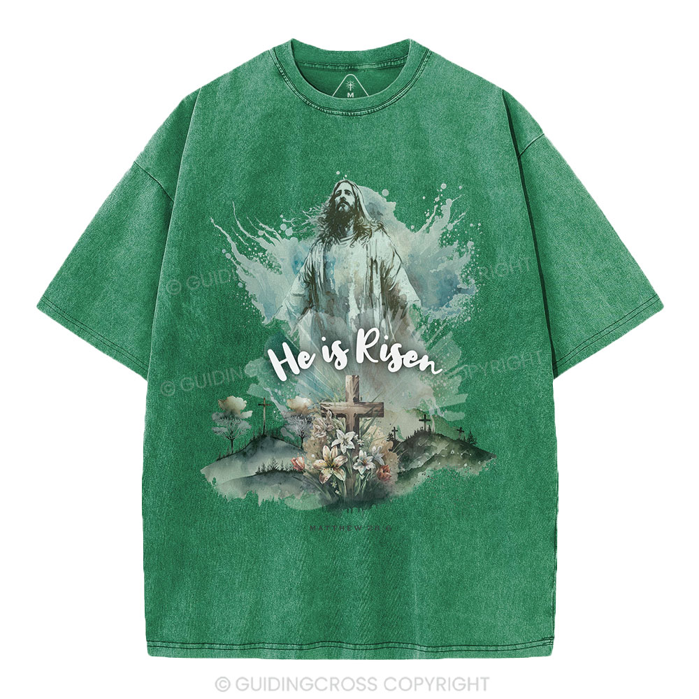 He is Risen Christian Washed T-Shirt