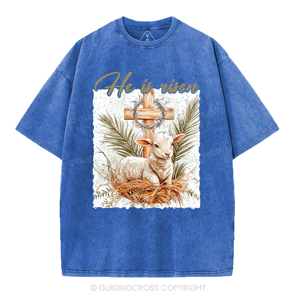 He is Risen Christian Washed T-Shirt