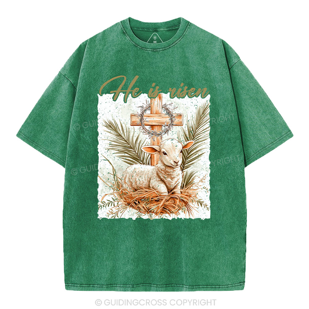 He is Risen Christian Washed T-Shirt