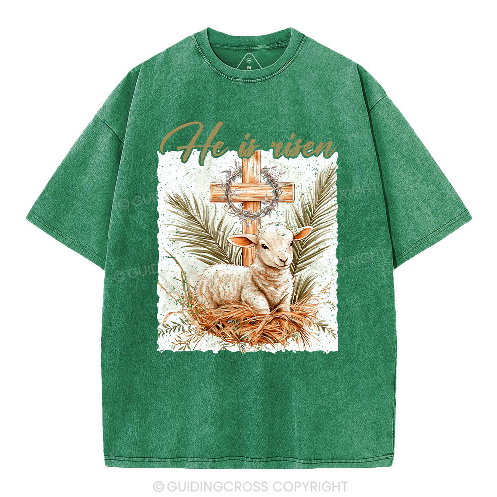 He is Risen Christian Washed T-Shirt