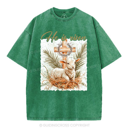 He is Risen Christian Washed T-Shirt