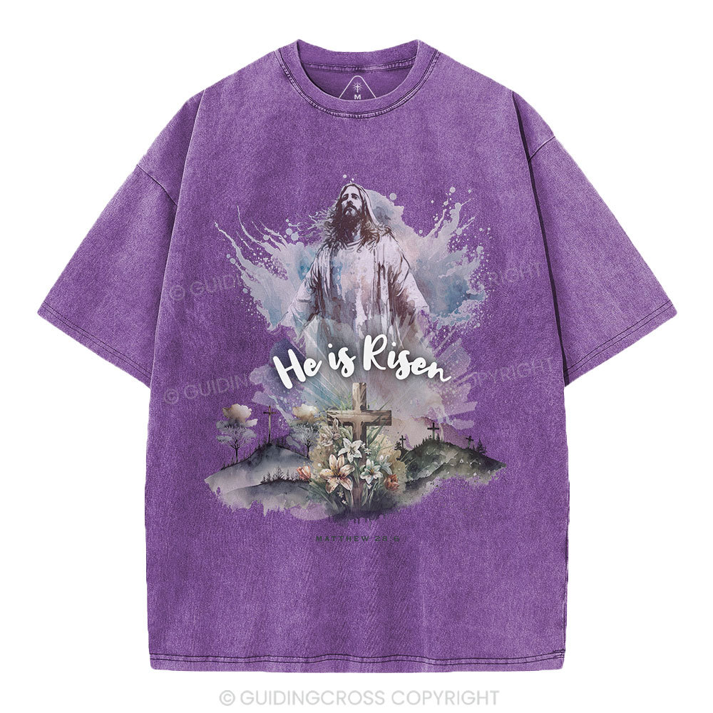 He is Risen Christian Washed T-Shirt