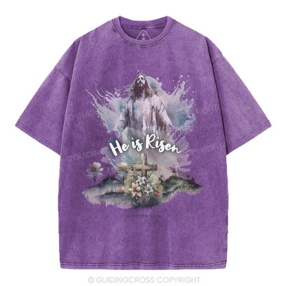 He is Risen Christian Washed T-Shirt