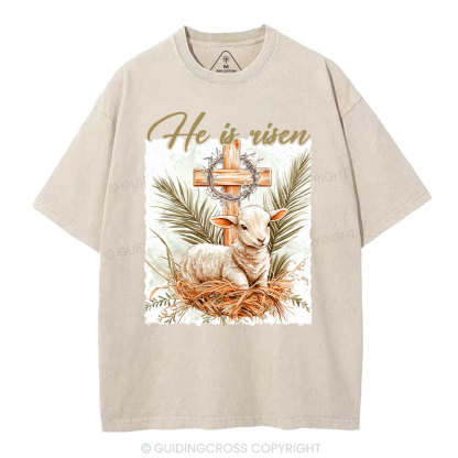 He is Risen Christian Washed T-Shirt