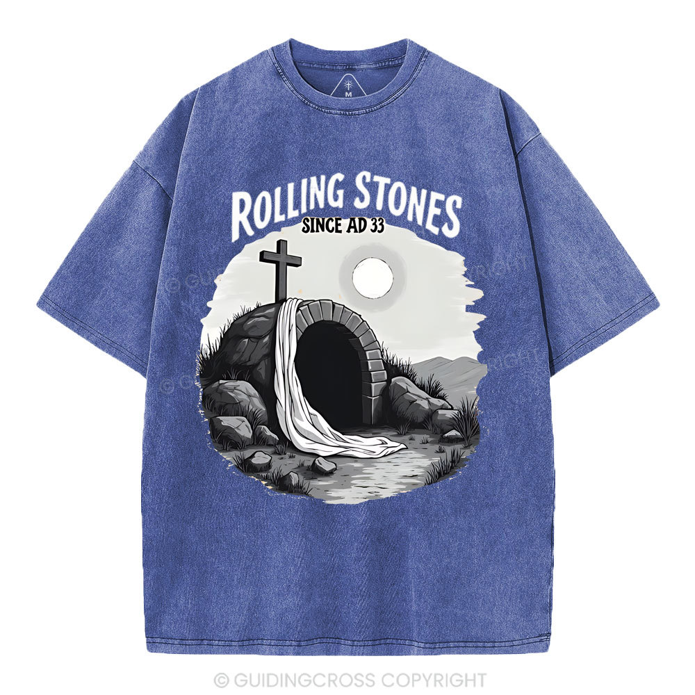 He is Risen Rolling Stones Christian Washed T-Shirt