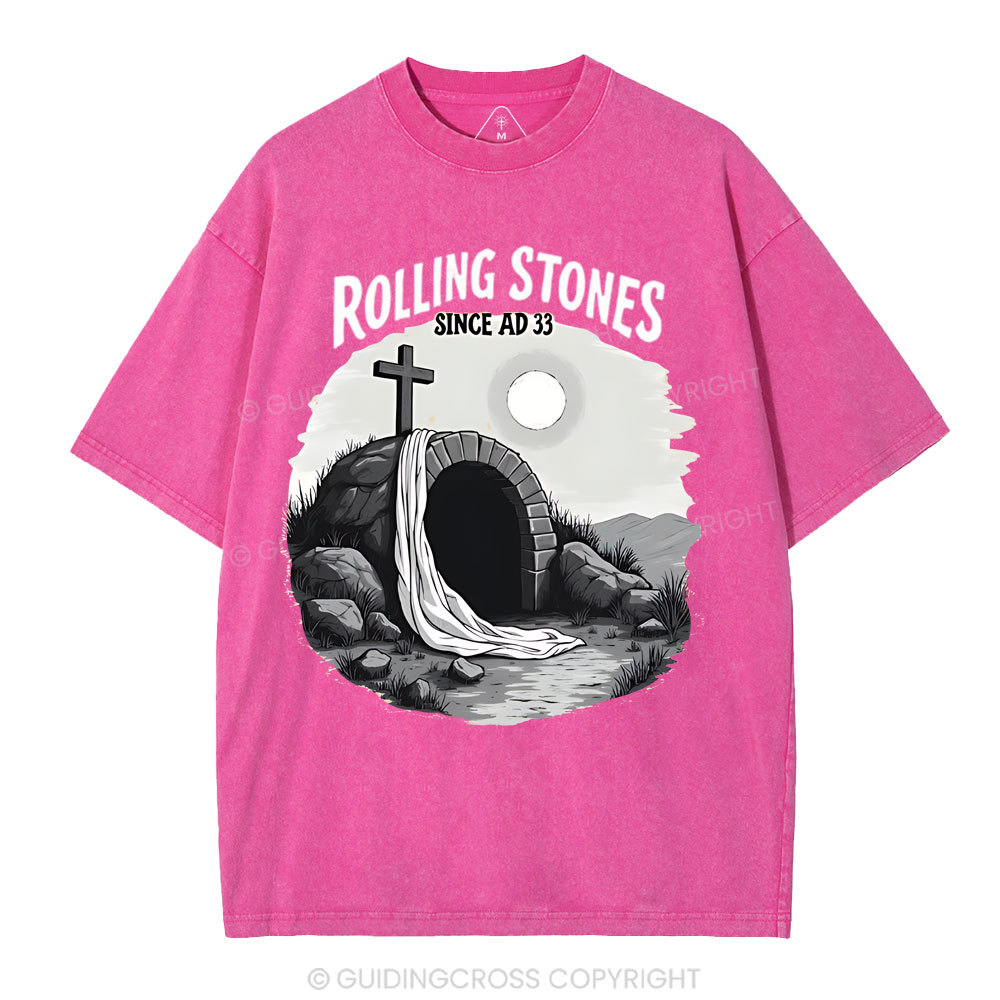 He is Risen Rolling Stones Christian Washed T-Shirt