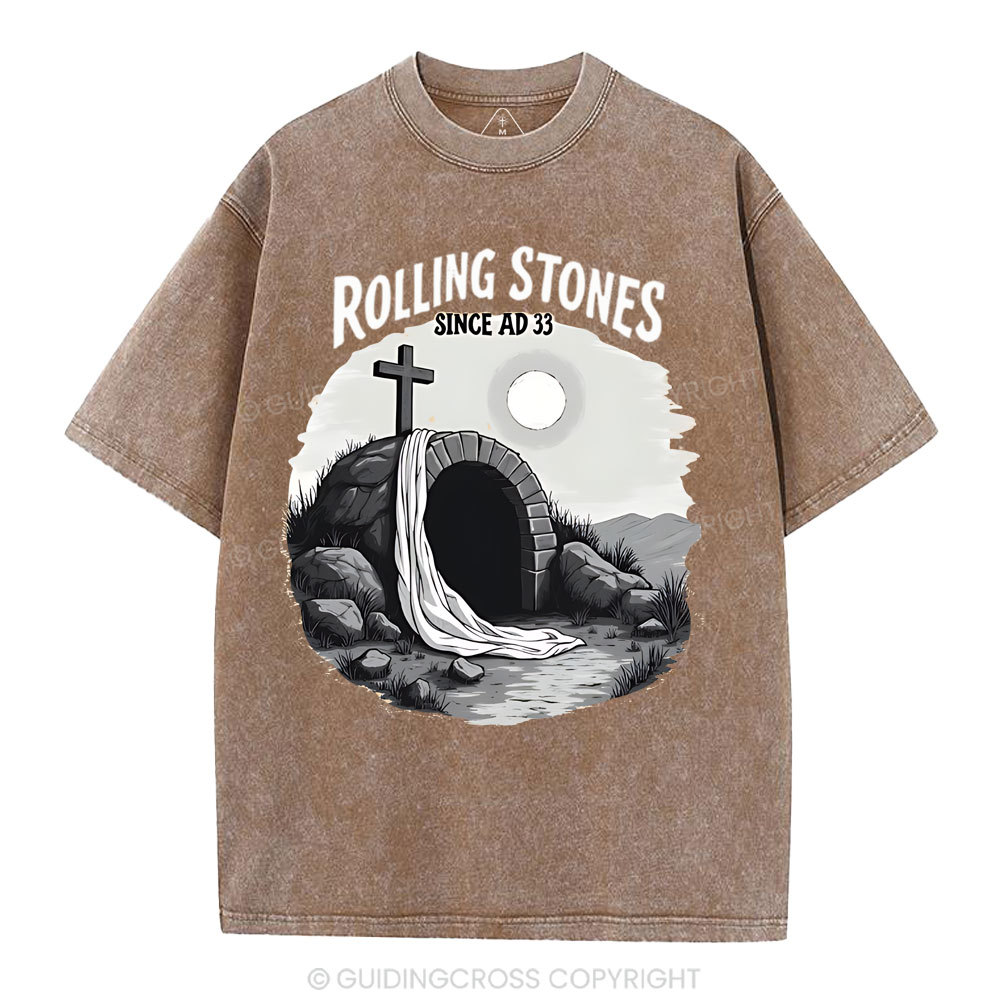 He is Risen Rolling Stones Christian Washed T-Shirt