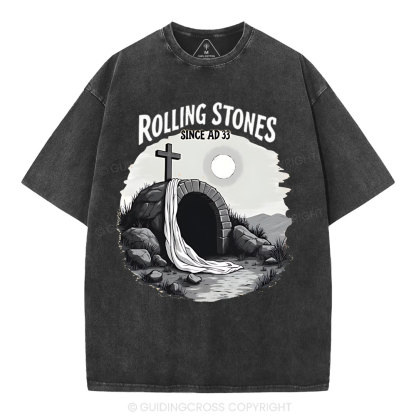 He is Risen Rolling Stones Christian Washed T-Shirt