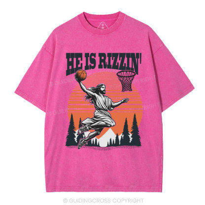 He is Rizzin Jesus Chrsitian Washed T-Shirt