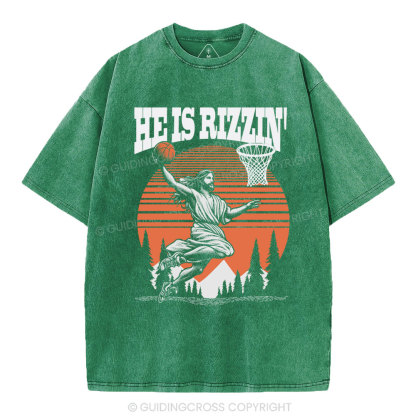 He is Rizzin Jesus Chrsitian Washed T-Shirt