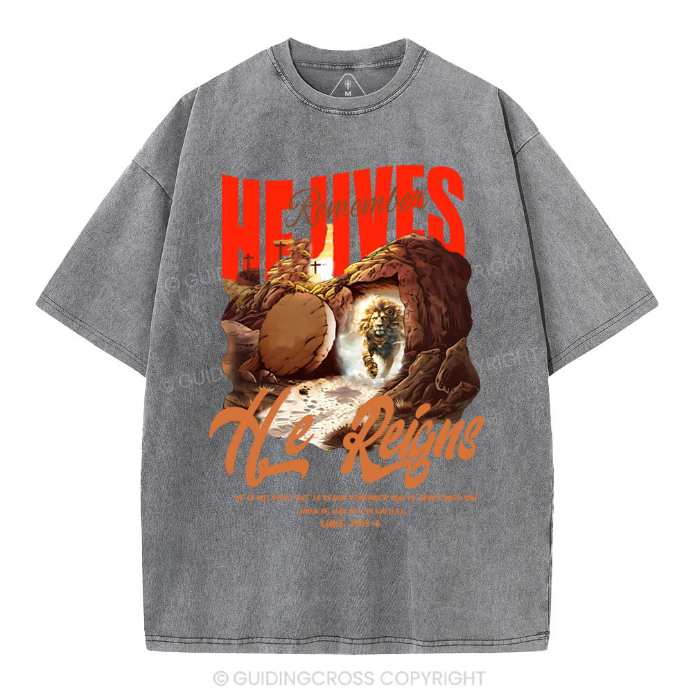 He is not here Christian Washed T-Shirt