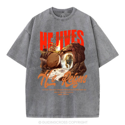 He is not here Christian Washed T-Shirt